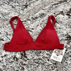 BECCA Red Swim Bikini Top